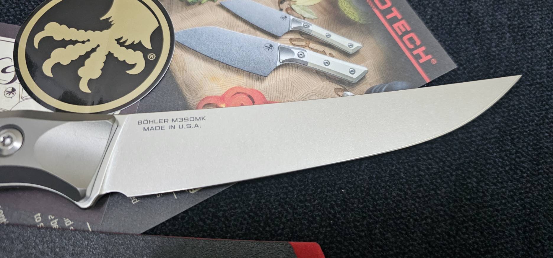 MICROTECH 3100B-10MR 6.125" BONING KNIFE STONEWASH STANDARD TITANIUM BOLSTER MERLOT G-10