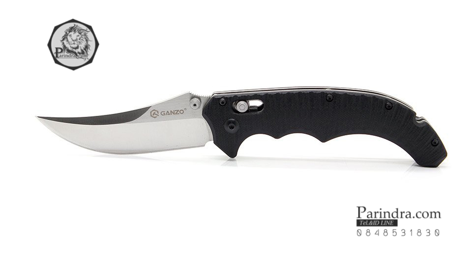 มีดพับ Ganzo รุ่น G712 ด้ามสี G10 ด้ามสีดำสนิท ใบสีเงิน ของแท้ 100%