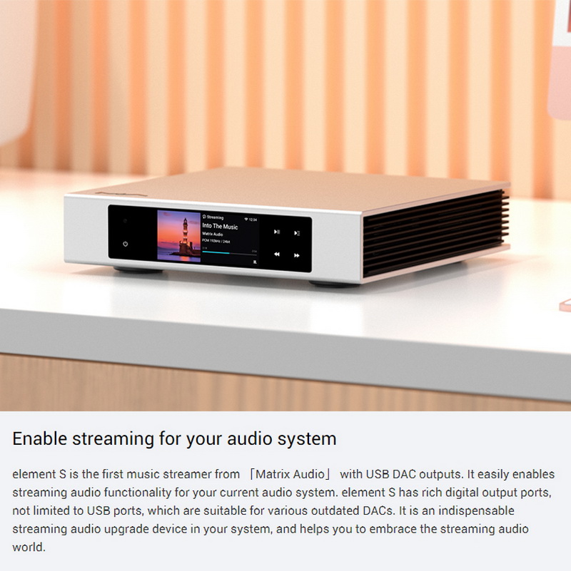 Matrix Audio Element S เครื่องเล่นเพลงเครือข่ายตั้งโต๊ะ พร้อมเอาต์พุต USB DAC ประกันศูนย์ไทย