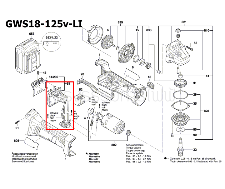 มอดุลอิเล็กทรอนิกส์ เครื่องเจียร์ บอส BOSCH GWS 18-125 V-LI (แท้-สั่ง)