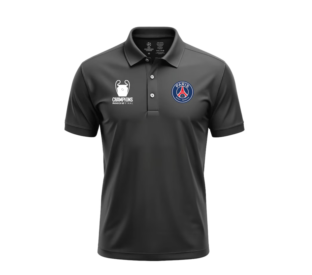 เสื้อโปโล PSG UCL Champions 2025 สีดำของแท้
