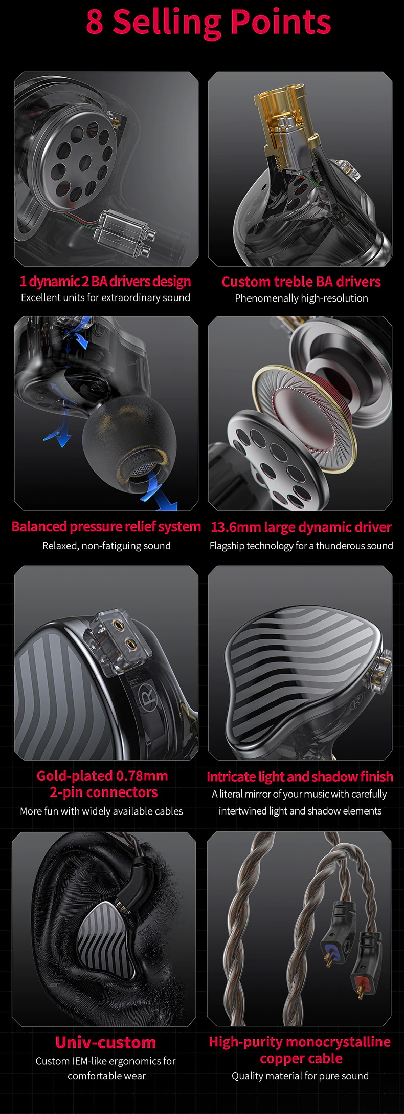 FiiO JH3 ของแท้ รับประกันศูนย์ไทย หูฟัง 3 ไดรเวอร์ 2BA 1DD รองรับ Hi-Res สายถอดได้ขั้ว 2Pin