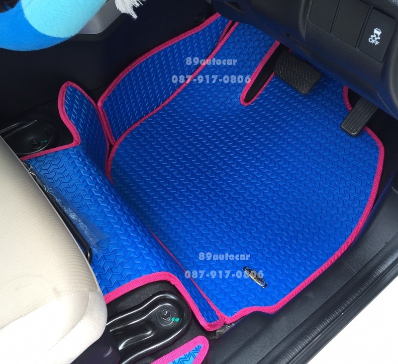 ขายพรมปูพื้นรถเข้ารูป honda city 2014 ลายธนูสีฟ้าขอบชมพู + ท้าย
