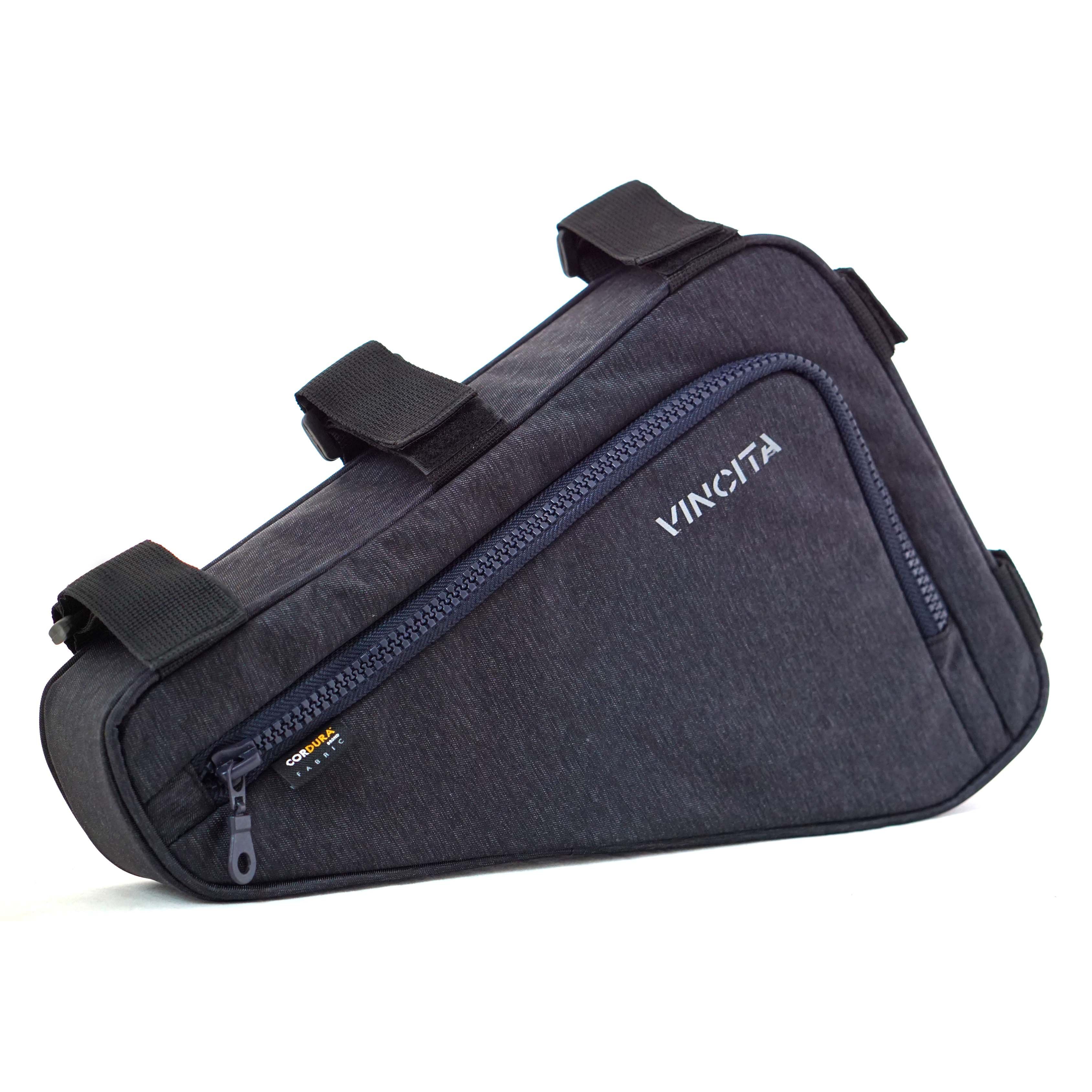 กระเป๋าสามเหลี่ยมใต้เฟรม Vincita B025BP, Cycling Bicycle Front Tube Triangle Frame Bag Bike Frame Zip Bag, STRADA BIKEPACKING FRAME BAG