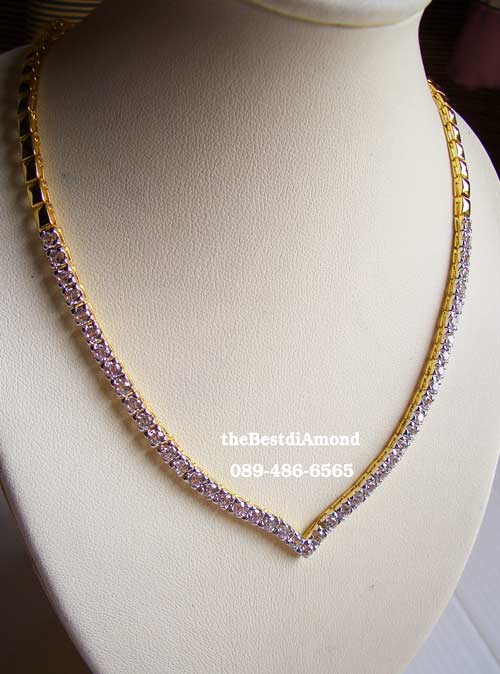 BN015+++สร้อยเพชร ปีกนก เพชรครึ่งเส้น++ สร้อยแบบเก๋ไก๋ Modern Intrend สุดๆแบบทันสมัย อยู่ได้นานไม่มี out ใส่แล้วดูดี เพชรแวววาวสวยค่ะ ใส่ออกงานได้สบาย