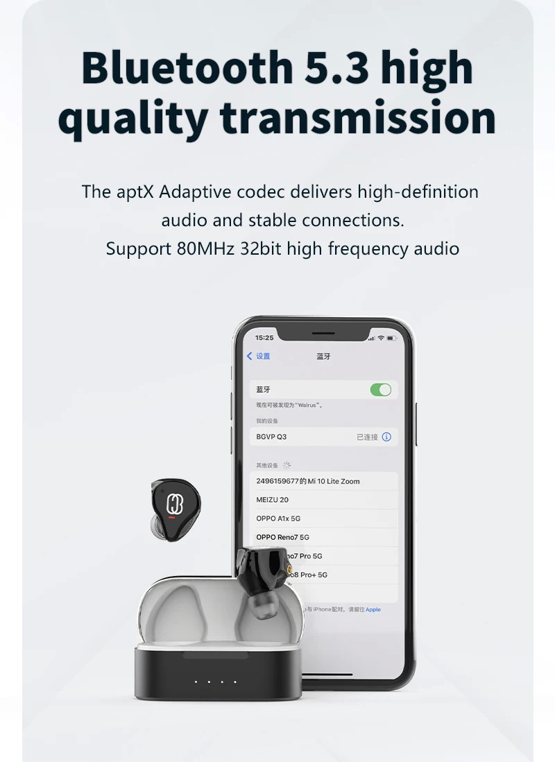 BGVP Q3 หูฟัง TWS 2 ไดรเวอร์ 1DD+1BA รองรับ Bluetooth5.3 ประกันศูนย์ไทย