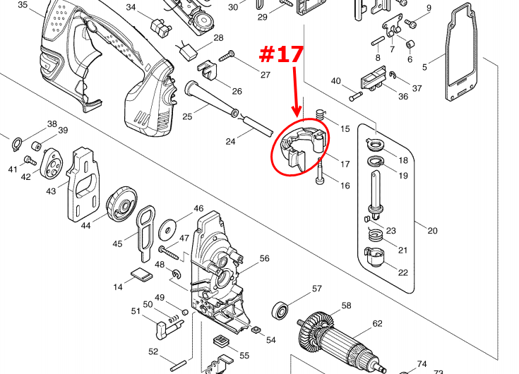 TOOL OPENER เลื่อยจิ๊กซอร์ Makita มากีต้า 4350CT [#17] Pn.419820-5 (แท้) ##