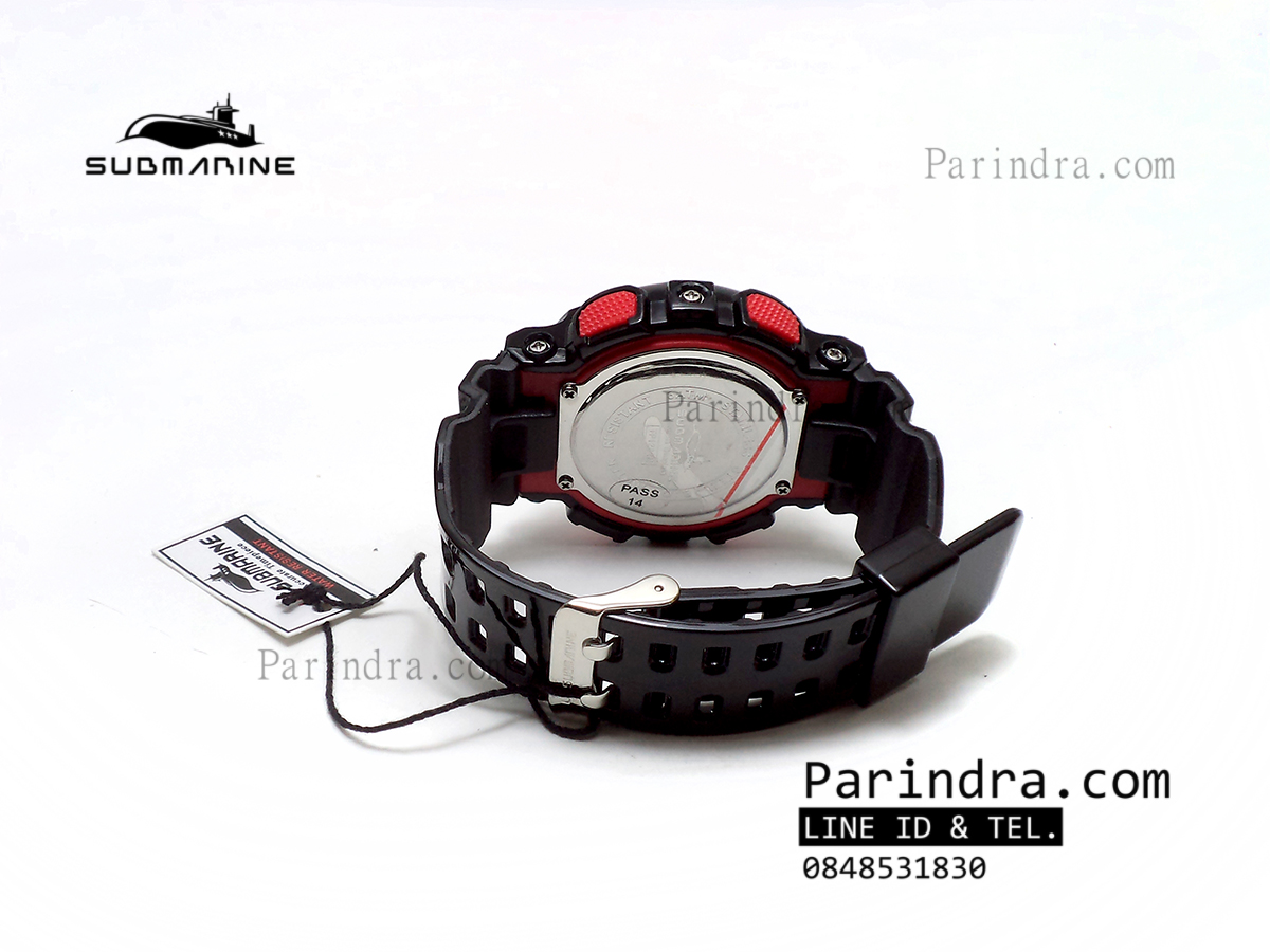 นาฬิกา US submarine รุ่น TP1282M สีดำ-หน้าปัดแดง พื้นแดง