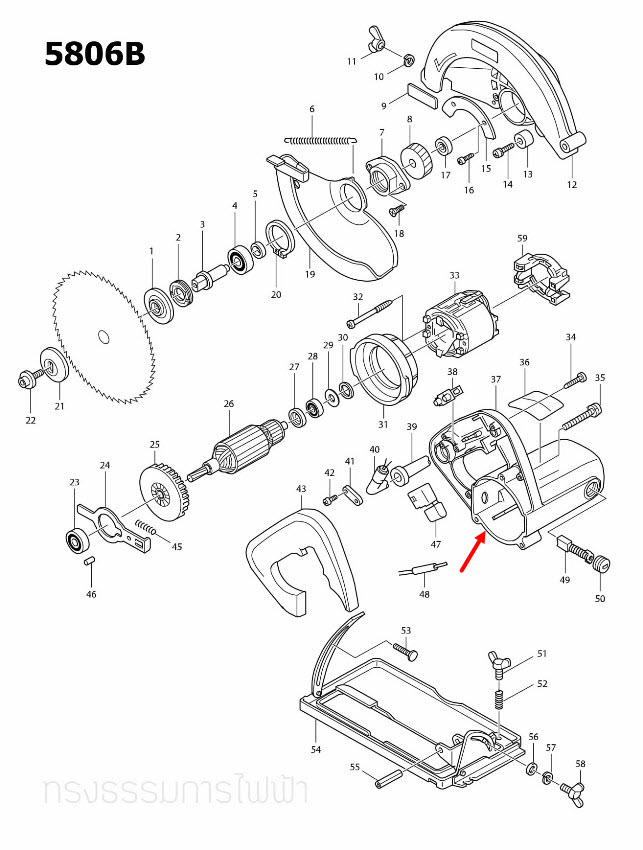 *เลิกจำหน่าย* เสื้อฟิลคอยล์, เสื้อนอก เลื่อยวงเดือน มากีต้า Makita 5806B [#37]