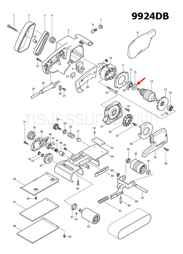 ไฟเบอร์กันฝุ่น Makita 1100, LS1030, 5900B, 9924DB, 2012NB Pn.681623-9 (แท้) ## **
