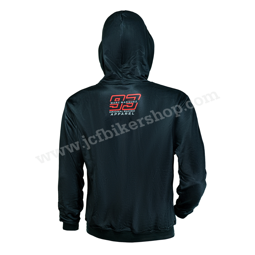 เสื้อฮู้ดมอเตอร์ไซค์ เสื้อฮู้ดบิ๊กไบค์ ผ้าCoolmax แห้งไวสีไม่ซีดไม่ยับ โมโตจีพี Ant93 Marquez BLACK