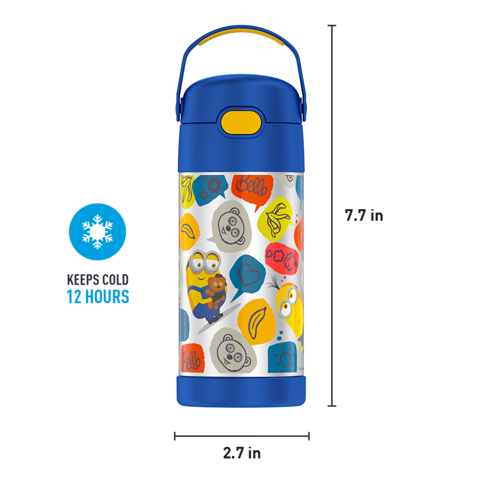 กระติกน้ำเก็บความเย็น มินเนี่ยน Thermos Vacuum Insulated Stainless Steel 12 Ounce Funtainer with Straw