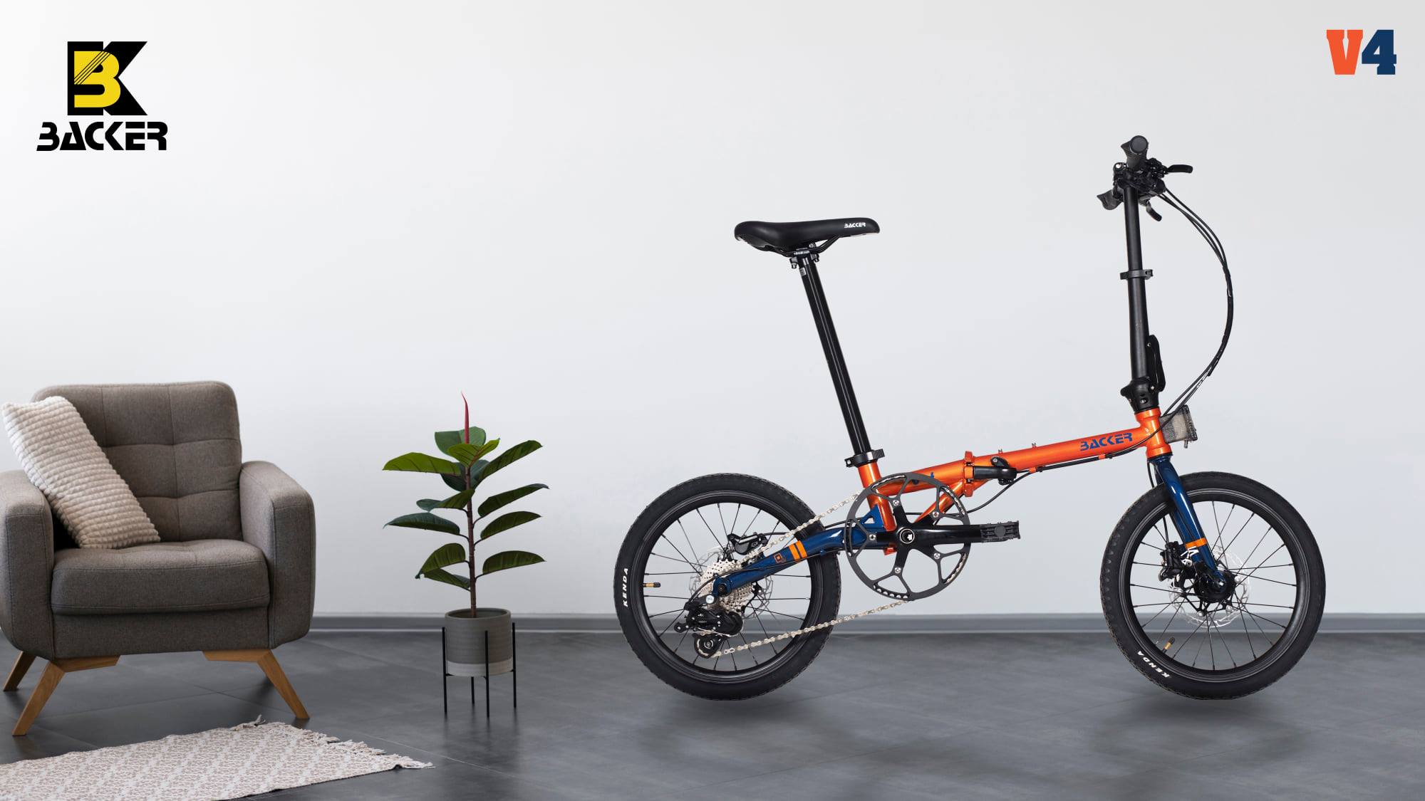 จักรยานพับ BACKER รุ่น V4 10 สปีด เฟรมโครโมลี่ ล้อ 16 นิ้ว (BACKER V4) 2021