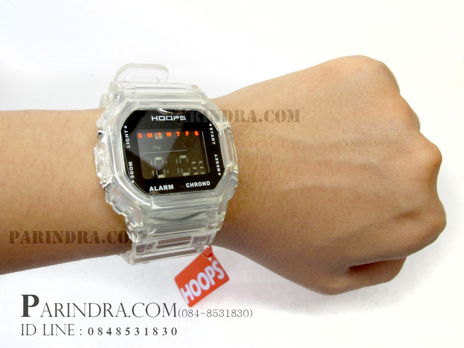 นาฬิกา Hoops ระบบดิจิตอลสีขาวใส ของแท้ขึ้นห้าง 100%