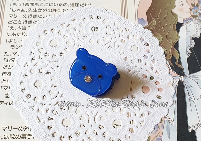 Aznavour ที่หนีบผมเซลลูโลสหมีน้อยแต่งคริสตัล Swarovski ( Blue )