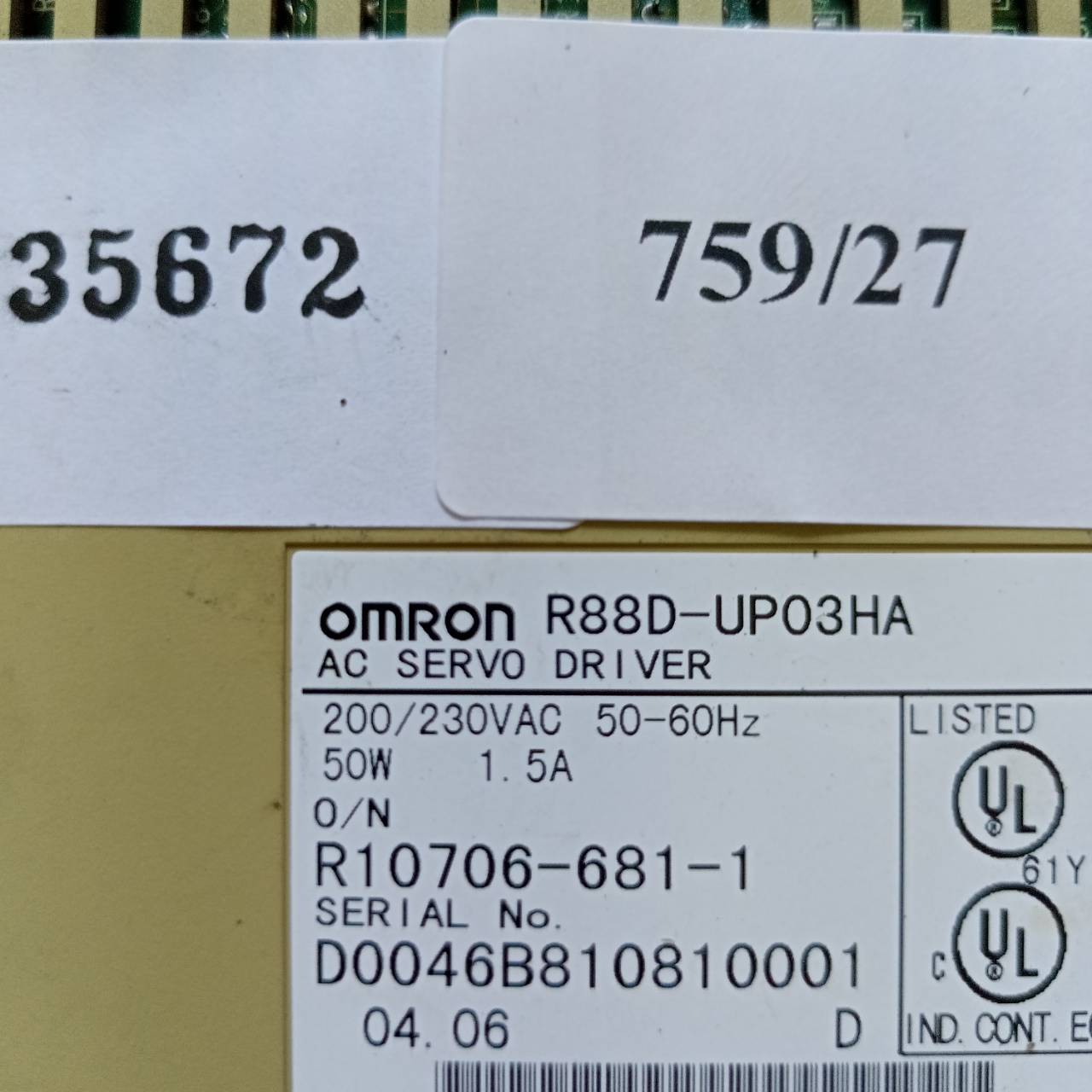 R88D-UP03HA SERVO DRIVE " OMRON "