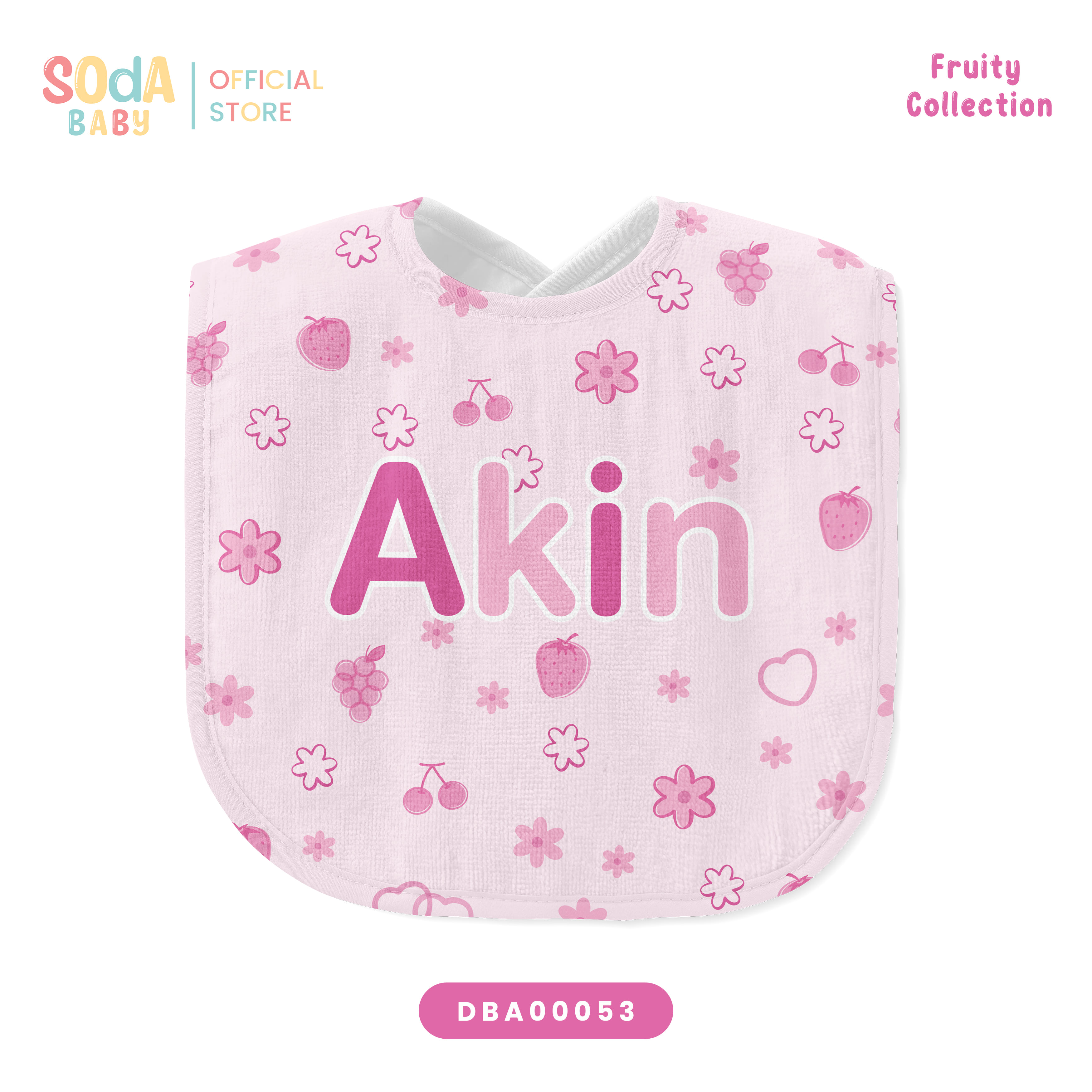 ผ้าซับน้ำลาย Baby Bib ลาย Berry family 🍒 Fruity Collection รหัส DBA00053 #SOdAbaby #BabyBib