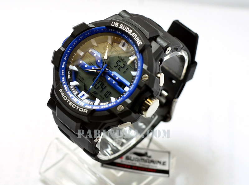 นาฬิกา US submarine Protector รุ่น TP3152M สีฟ้าเข้ม พื้นหลังเทาของแท้ 100%