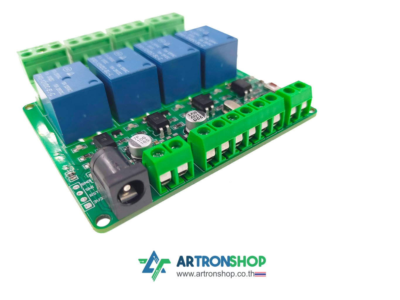 บอร์ดรีเลย์ Modbus RTU/RS485 4 ช่อง 12V