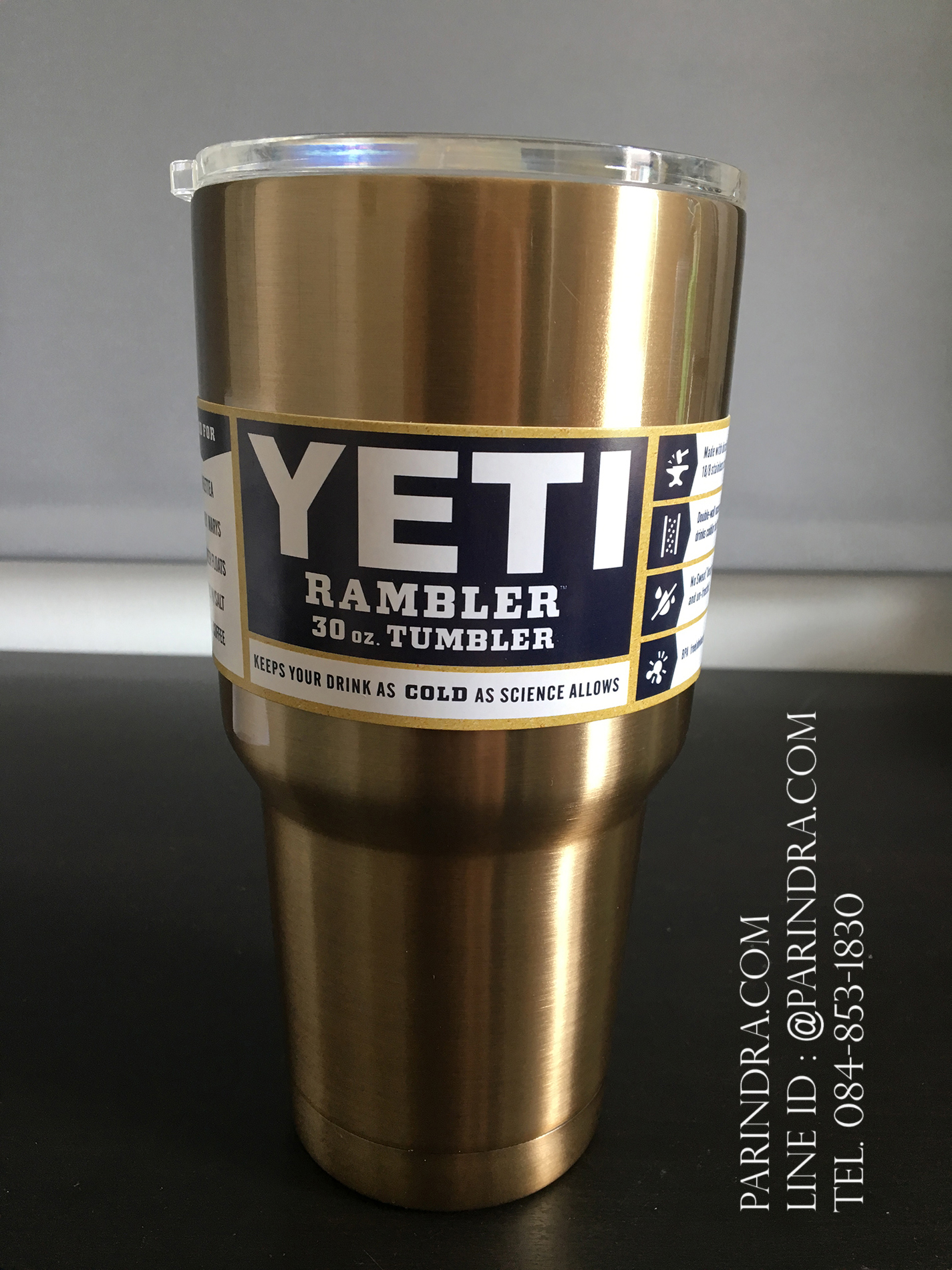 แก้วน้ำ YETI เก็บความเย็นได้ดีเยี่ยม สีทองอ่อน อย่างดี (OEM)