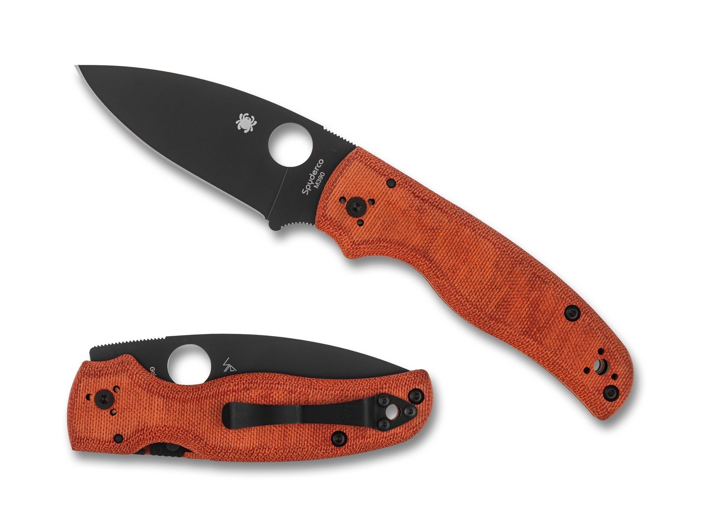 Spyderco Shaman Orange Micarta Black M390