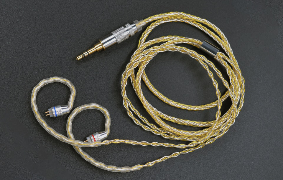 ขายสาย KZ Goldsilver cable สายถักชุบเงิน+ทอง 200 แกนรุ่นใหม่ล่าสุด