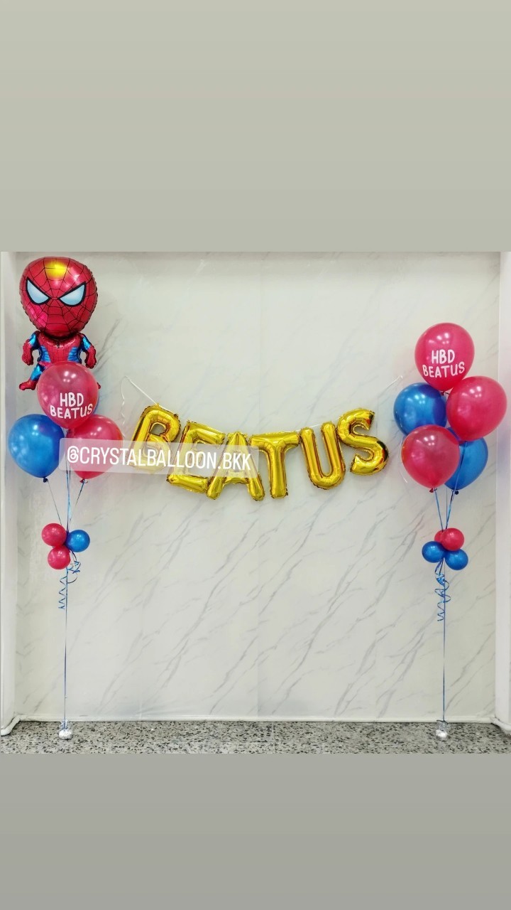 ลูกโป่ง วันเกิดเด็ก ช่อลูกโป่งฟอยล์ Spider Man ช่อ 5 ลูก 1 ช่อ พร้อม ช่อลูกโป่ง ช่อ 5 ลูก 1 ช่อ,ฟอยล์ตัวอักษร ขนาด 16" 6 ตัวอักษร พร้อมตกแต่ง สามารถเปลี่ยนสีลูกโป่ง/เปลี่ยนข้อความ/เปลี่ยนฟอยล์ตกแต่งได้