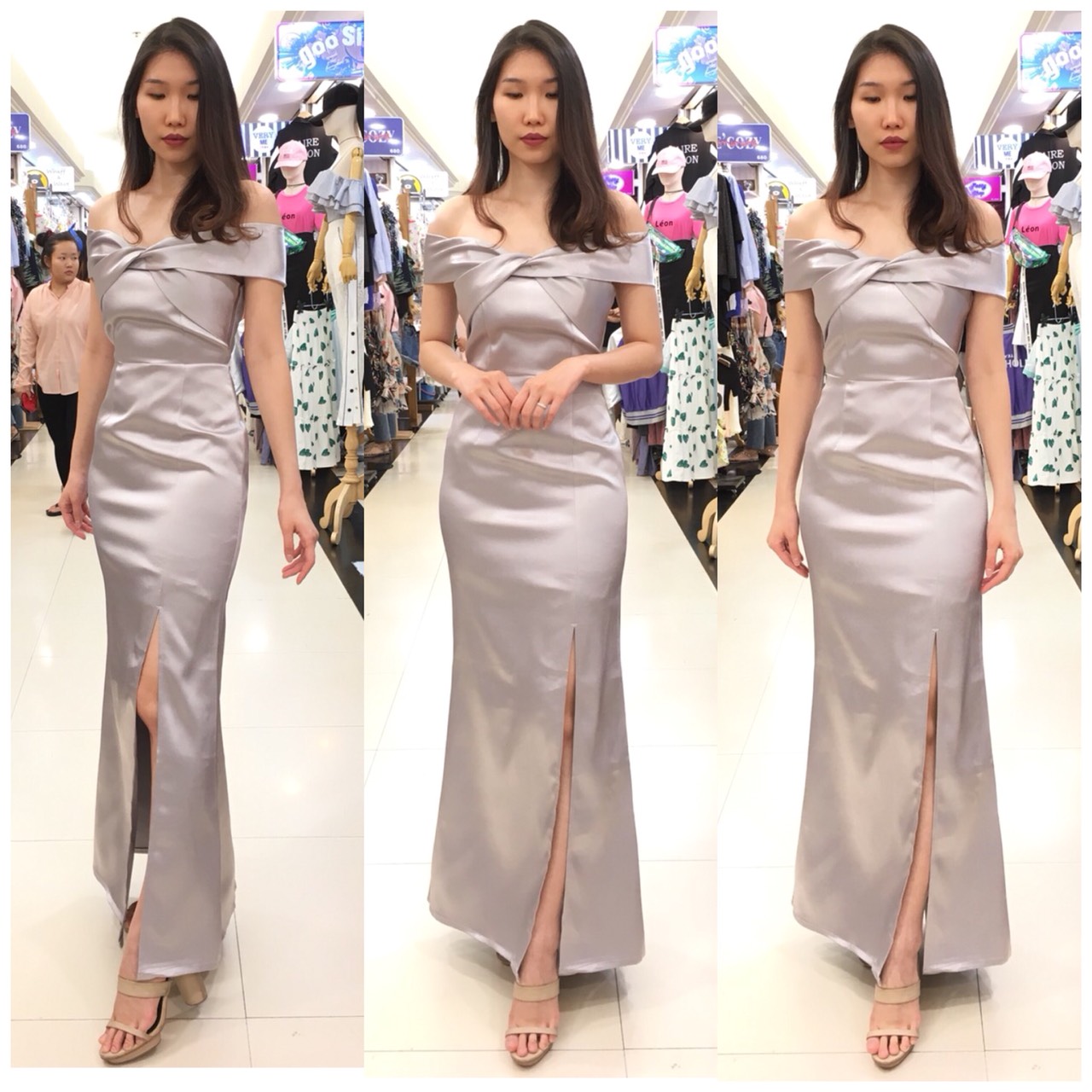 ชุดเพื่อนเจ้าสาว สีเทา สีเงิน รวมแบบ ตัวอย่าง สั่งสีและแบบอื่นๆได้ เช่า 500