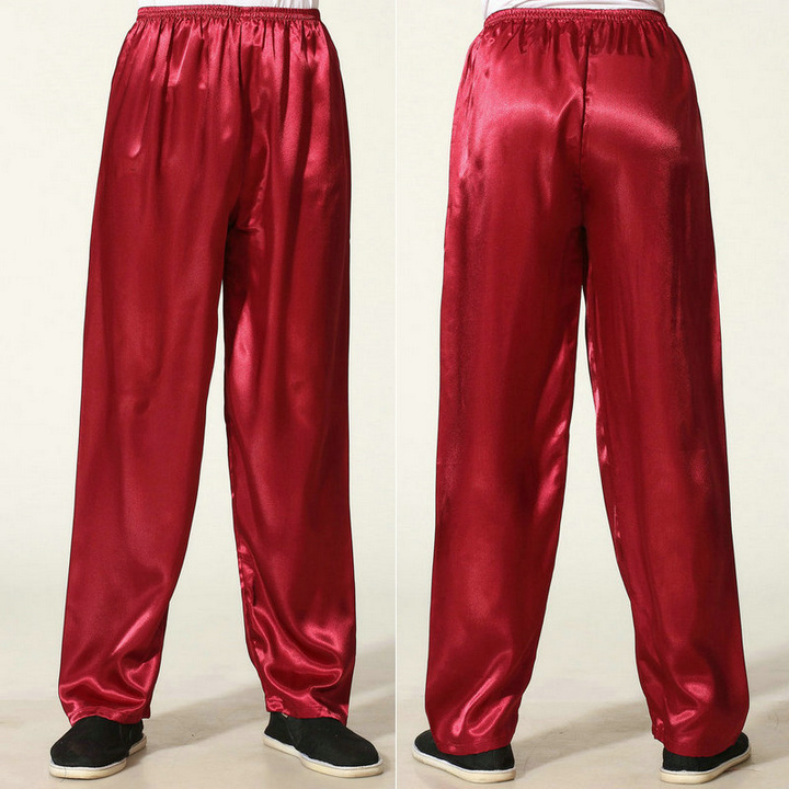 Pre-order ชุดจีน ชาย เสื้อพร้อมกางเกง สีแดง ปักลายมังกร