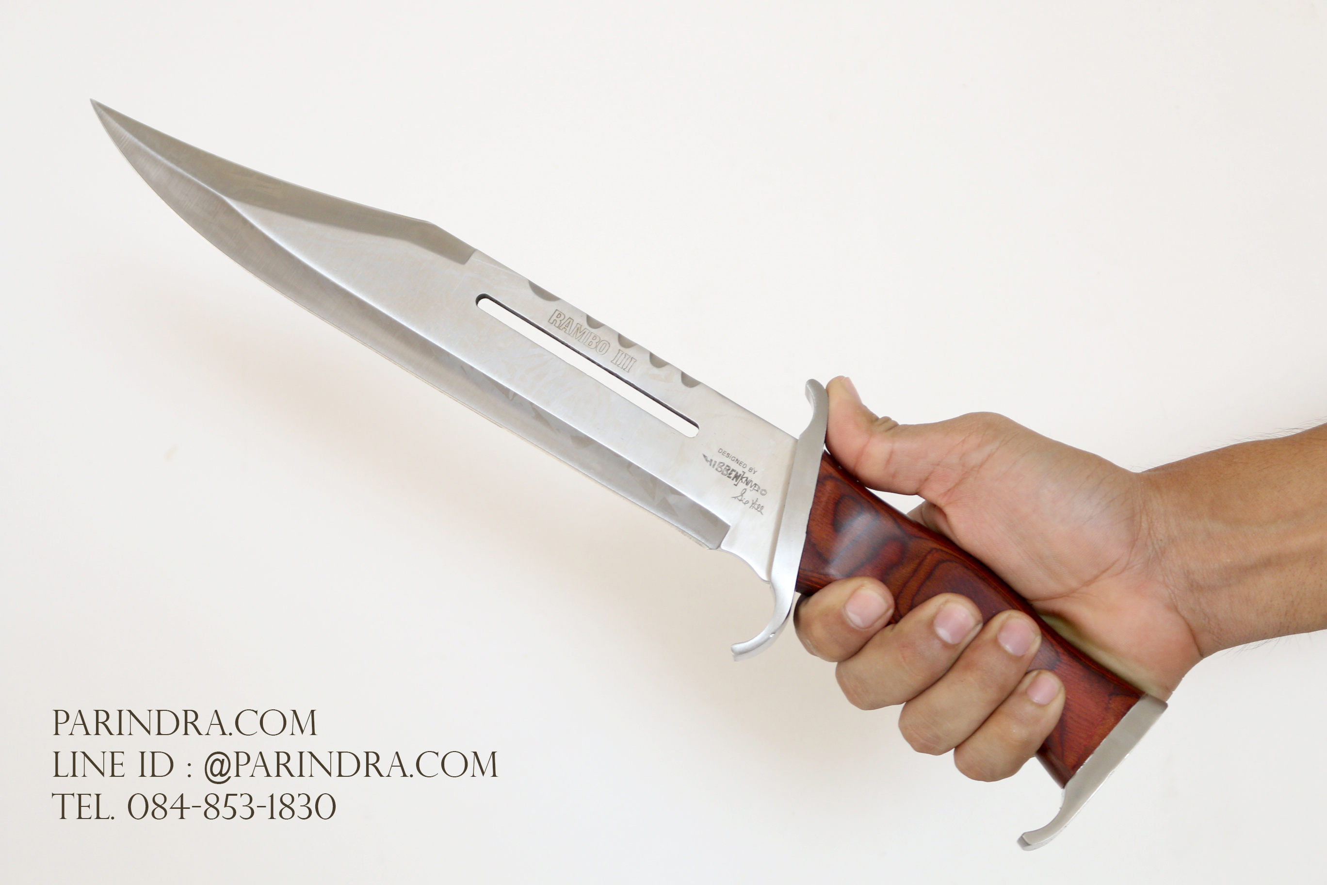 มีดเดินป่าใบตาย RAMBO llI แรมโบ้ 3 First Blood สุดโหด (สีเงิน)