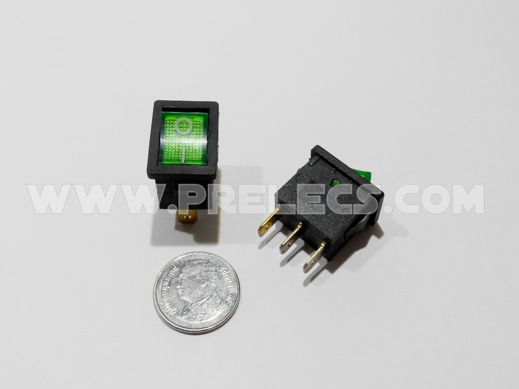 Rocker Switch เล็ก 3ขา มีไฟ 220V
