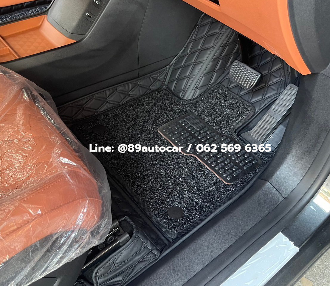 พรมรถยนต์ Deepal S07 ปูพรม7D สีดำด้ายดำ เสริมไวนิลดักฝุ่นสีดำ