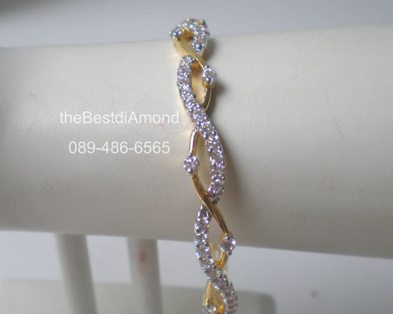 สินค้าหมด+BB036กำไลเพชรโคลนนิ่ง ลาย5เกรียวหรูหรา ดูดี มีรสนิยม งานสวยสุดๆๆ เพชรงามวิ๊งๆ Modernมาก แบบมาจากร้านเพชรเลยค่ะ