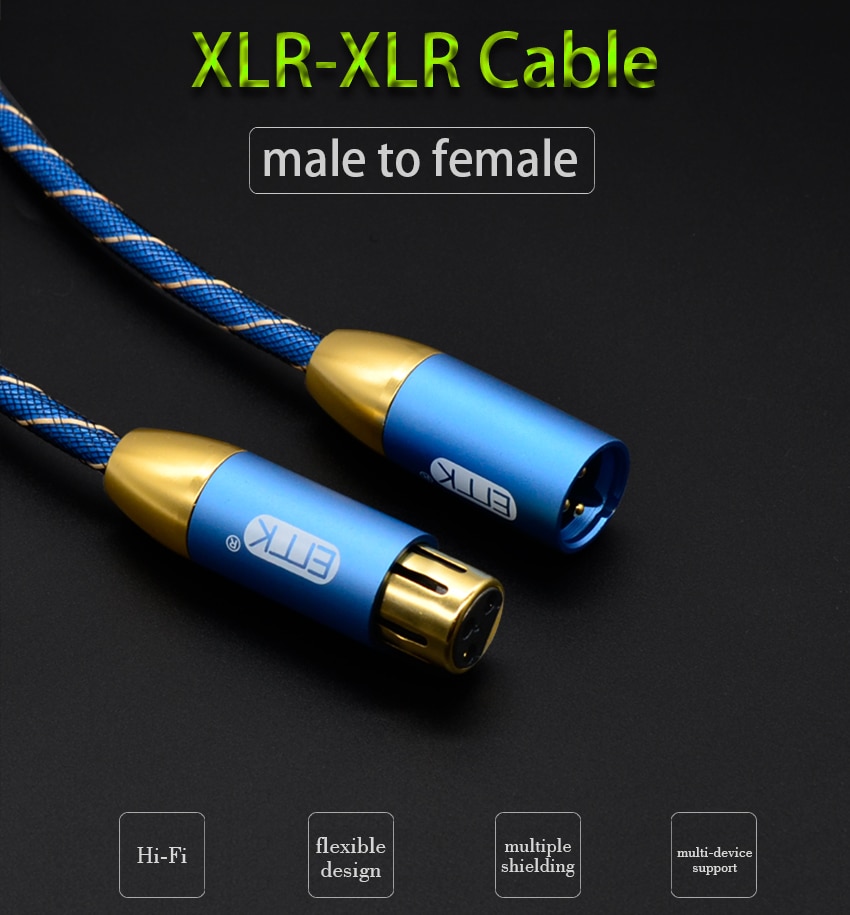 ขาย ERTK XLR สายเกรดพรีเมี่ยม สายถักสำหรับ Cannon ตัวผู้ ไปตัวเมีย