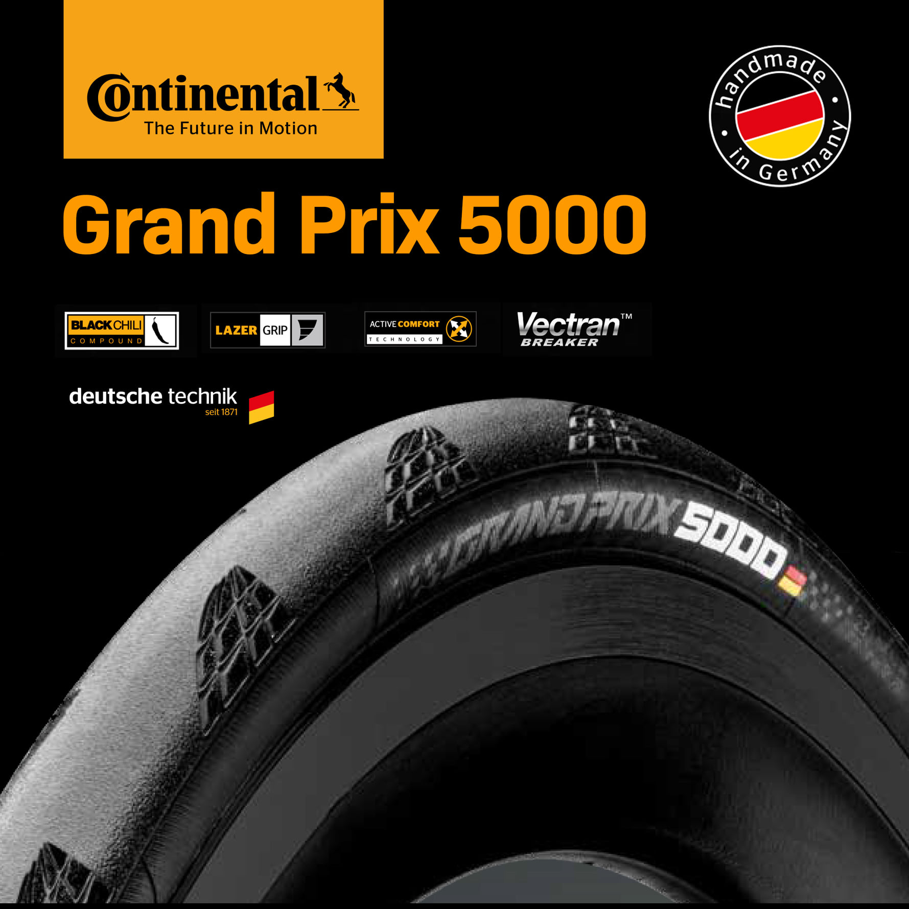 ยางนอกขอบพับ Continental Grand Prix 5000 S Folding Tyre ขอบงัด, 23-622 (700 x 23C), 700x25c, G.P 5000
