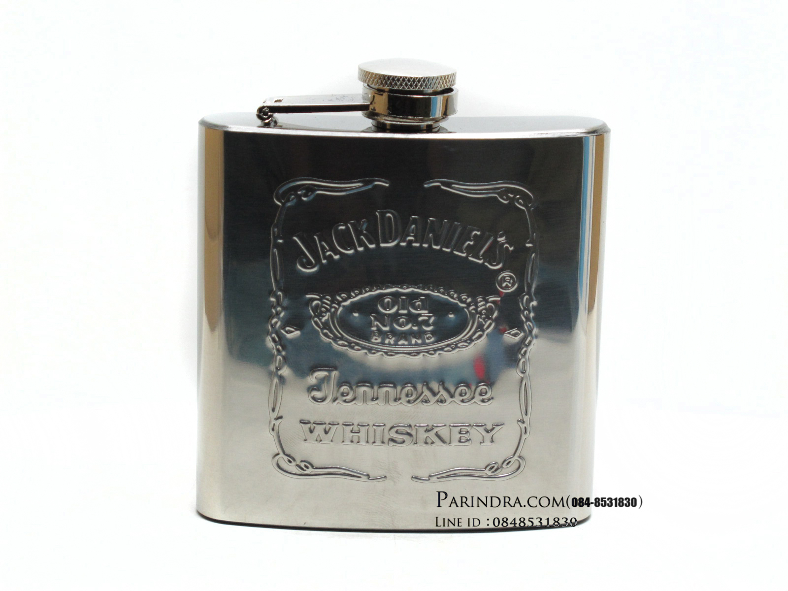 กระป่องสแตนเลส Jack Daniel's อย่างดี สำหรับพกพา บรรจุ 6 oz.