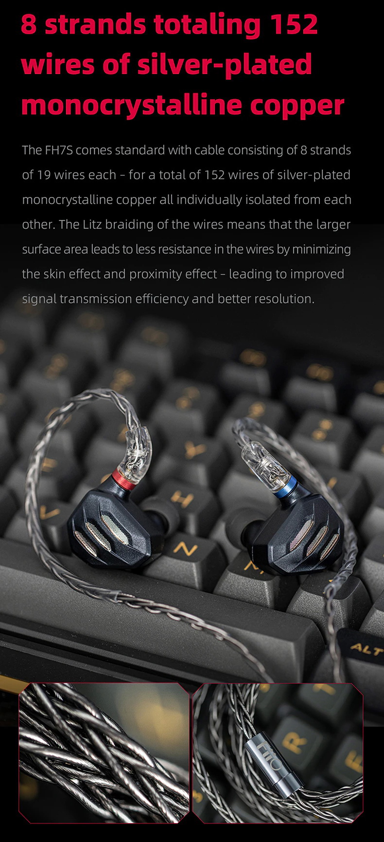 FiiO FH7S หูฟังแบบ 4BA Knowles และ 1Dynamic ขนาด13.6mm รองรับ Hires ประกันศูนย์ไทย