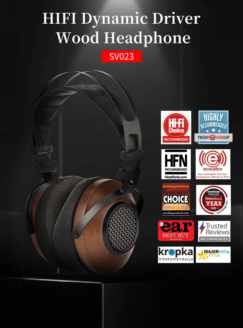 Sivga SV023 หูฟัง Headphone ไดรเวอร์ไดนามิก ไดอะแฟรมชุบเบริลเลียม ไม้แบบเปิดด้านหลัง ประกันศูนย์ไทย
