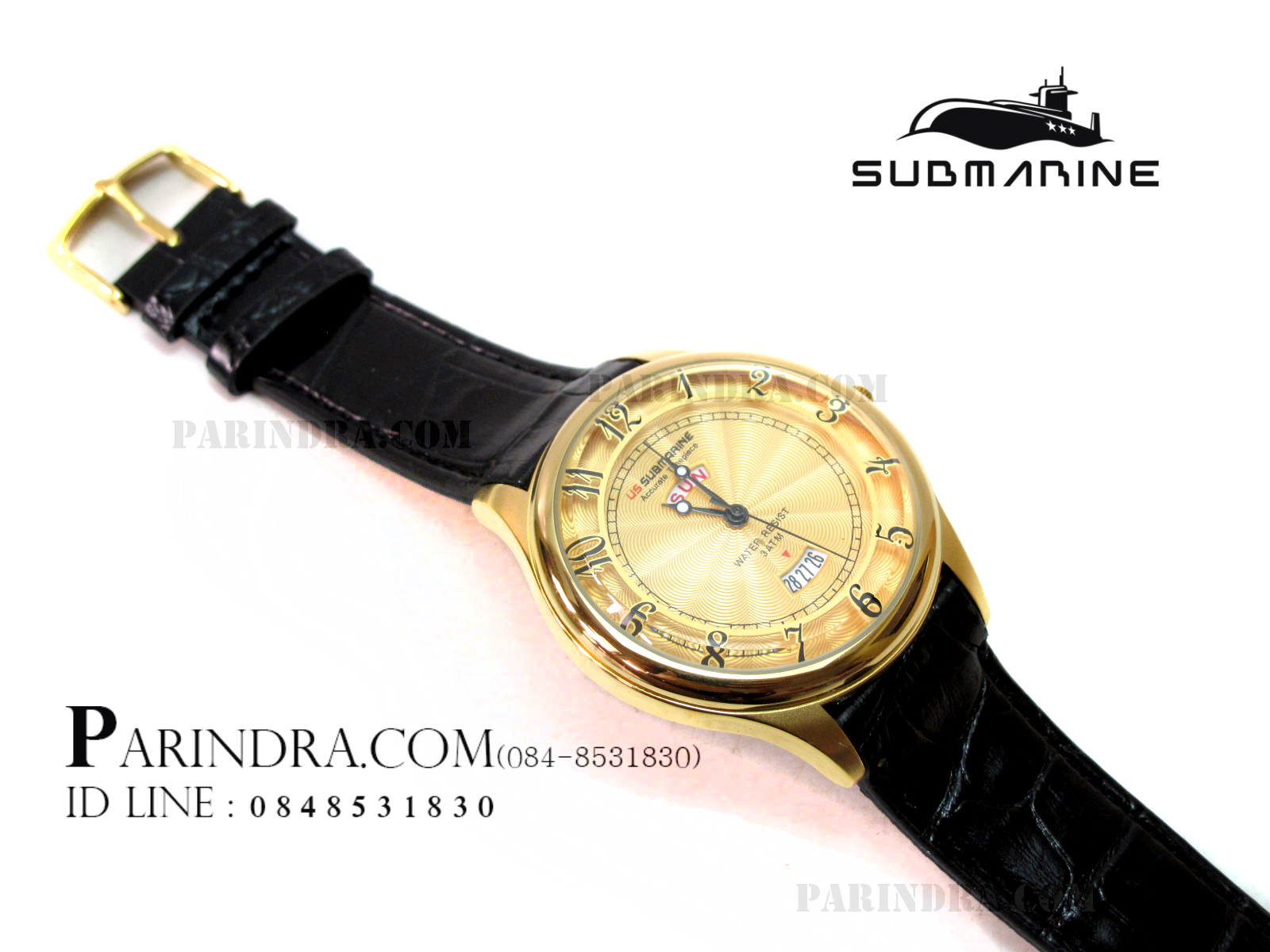 นาฬิกา US Submarine J105MDD หน้าปัดทองขอบทอง
