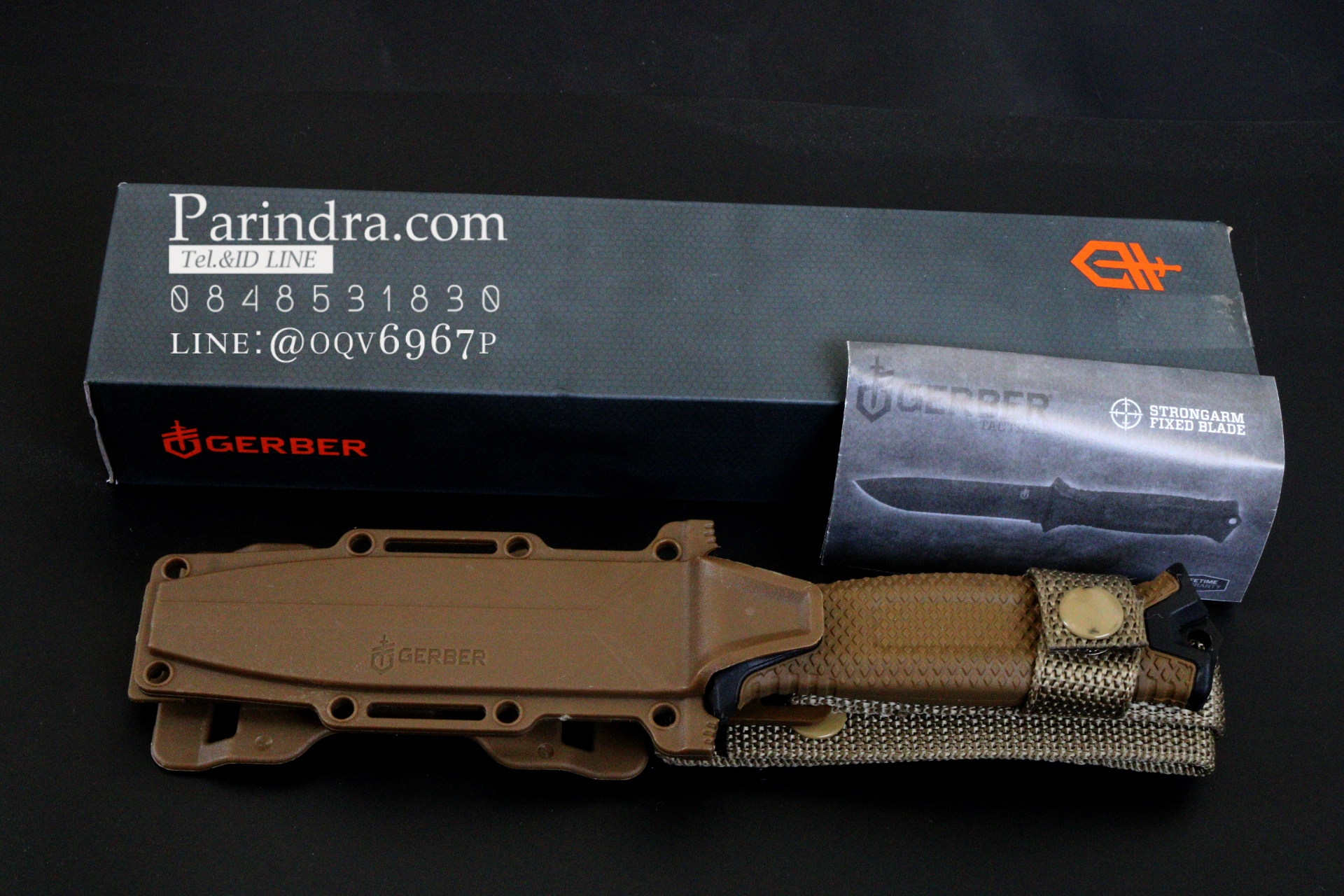 มีดใบตาย Gerber Strong Arm Semi serrated Fixed Blade OEM สีน้ำตาล ขนาด 10 นิ้ว หล่อสุดๆ A++