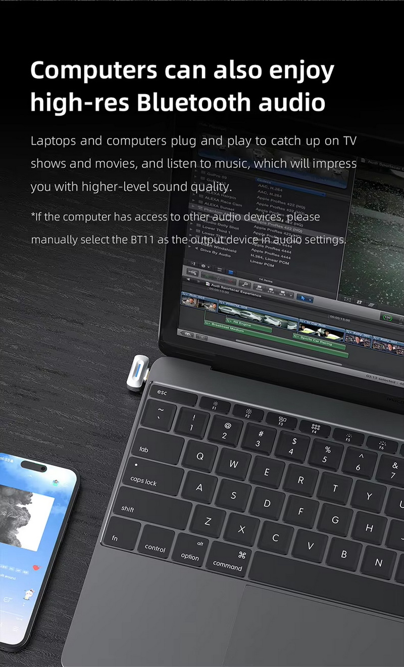 FiiO BT11 เครื่องส่งสัญญาณ Bluetooth 5.4 ความเร็วสูง ชิปเรือธง Qualcomm QCC5181 รองรับ LDAC ประกันศูนย์ไทย