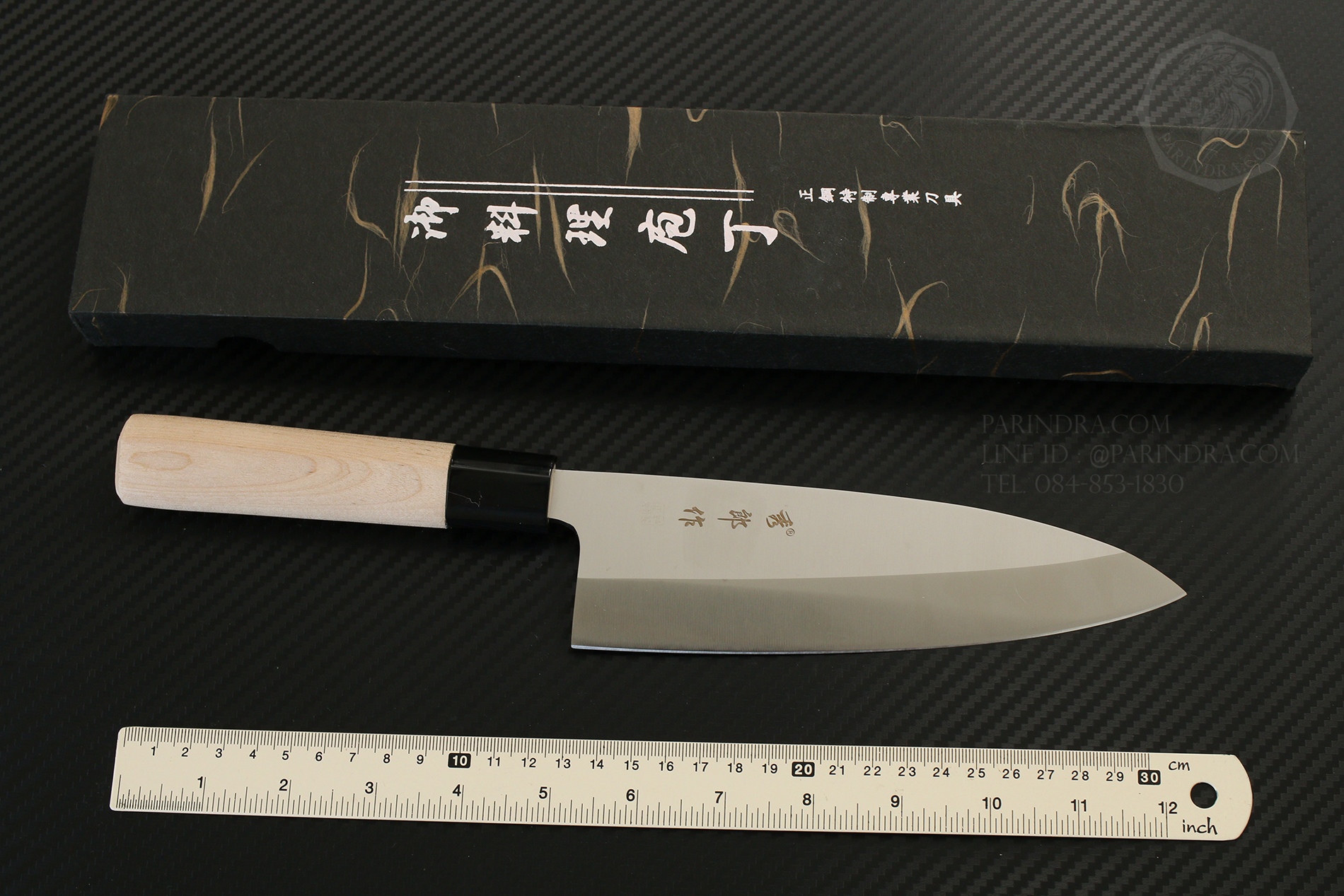 มีดเดบะ เชฟญี่ปุ่น ด้ามไม้ ลับคมด้านเดียว คมสุดยอด ขนาด 12 นิ้ว คุณภาพดีมาก