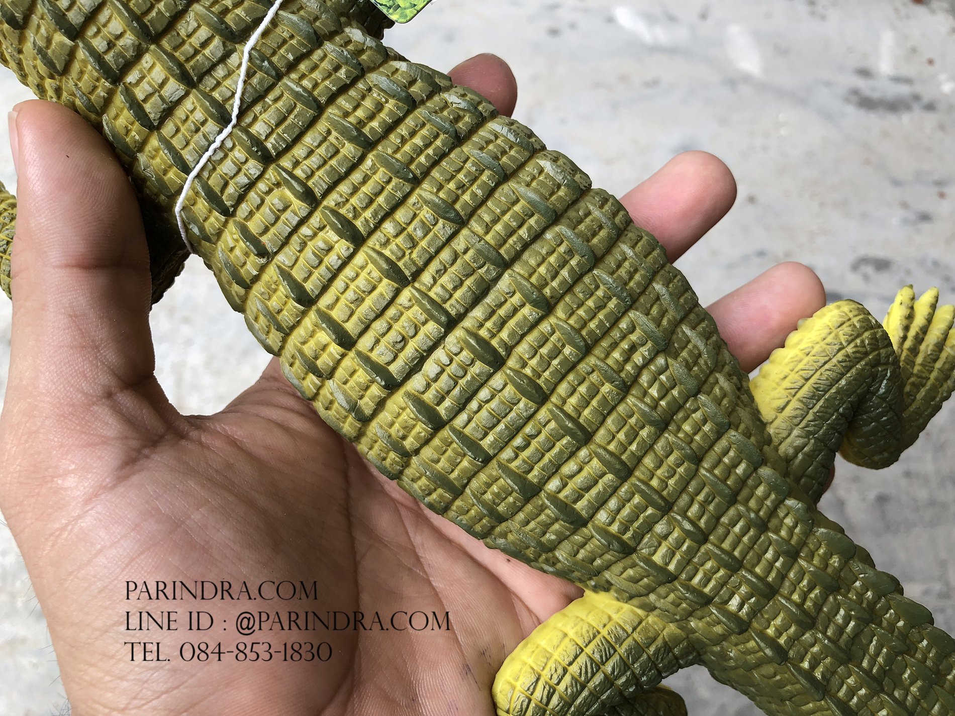 ตุ๊กตายาง ลูกจระเข้ สีเขียว บีบมีเสียง ตัวใหญ่ ขนาด 21 นิิ้ว เหมือนจริง