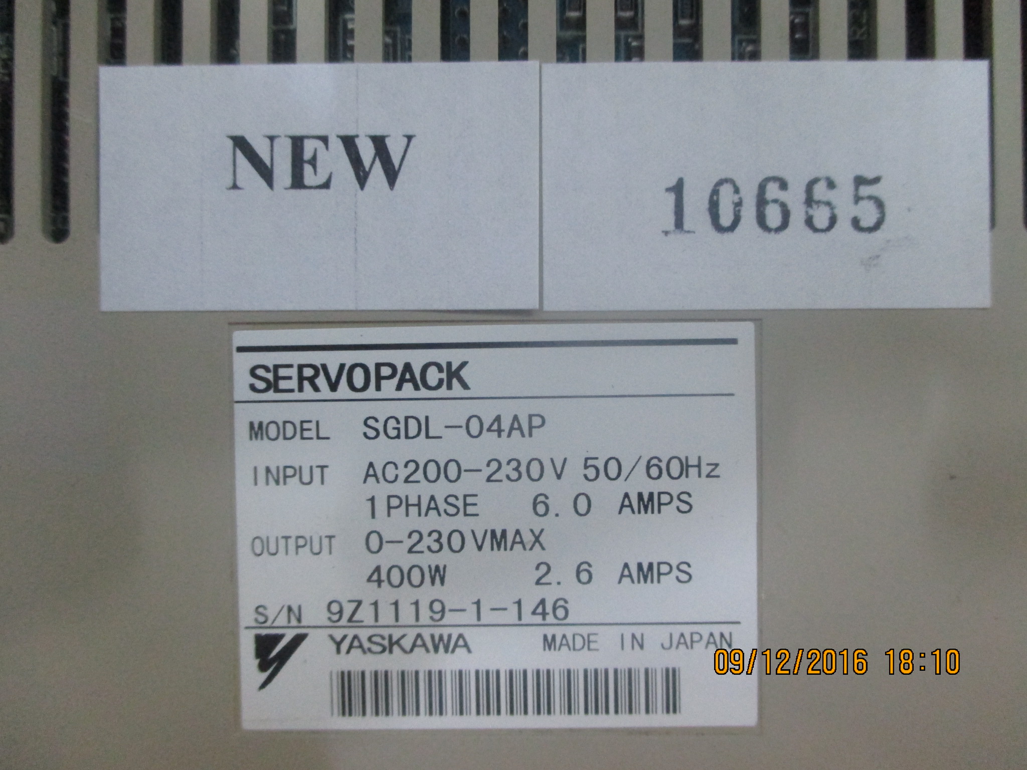 SGDL-04AP SERVO DRIVE " YASKAWA "