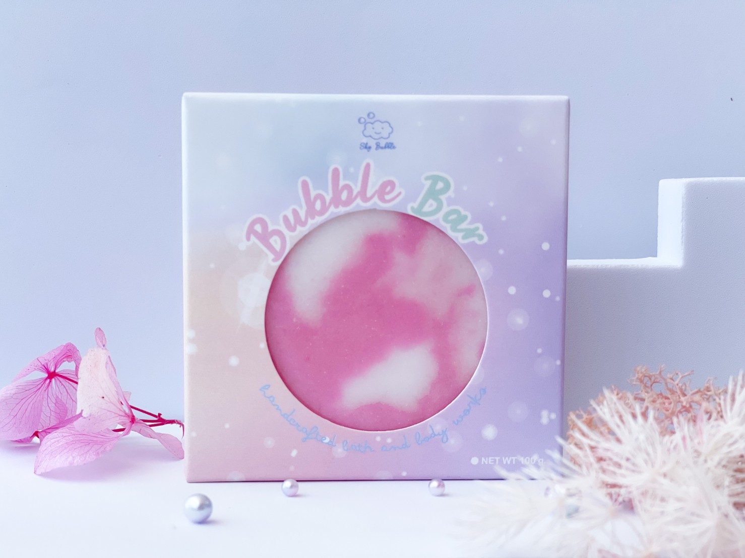 Sky Bubble Bar สบู่ทำฟองในอ่างน้ำ 💗กลิ่น Pink Sakura สีชมพู💗