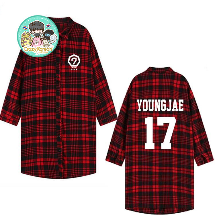 เสื้อคลุมตัวยาวลายสก็อต GOT7