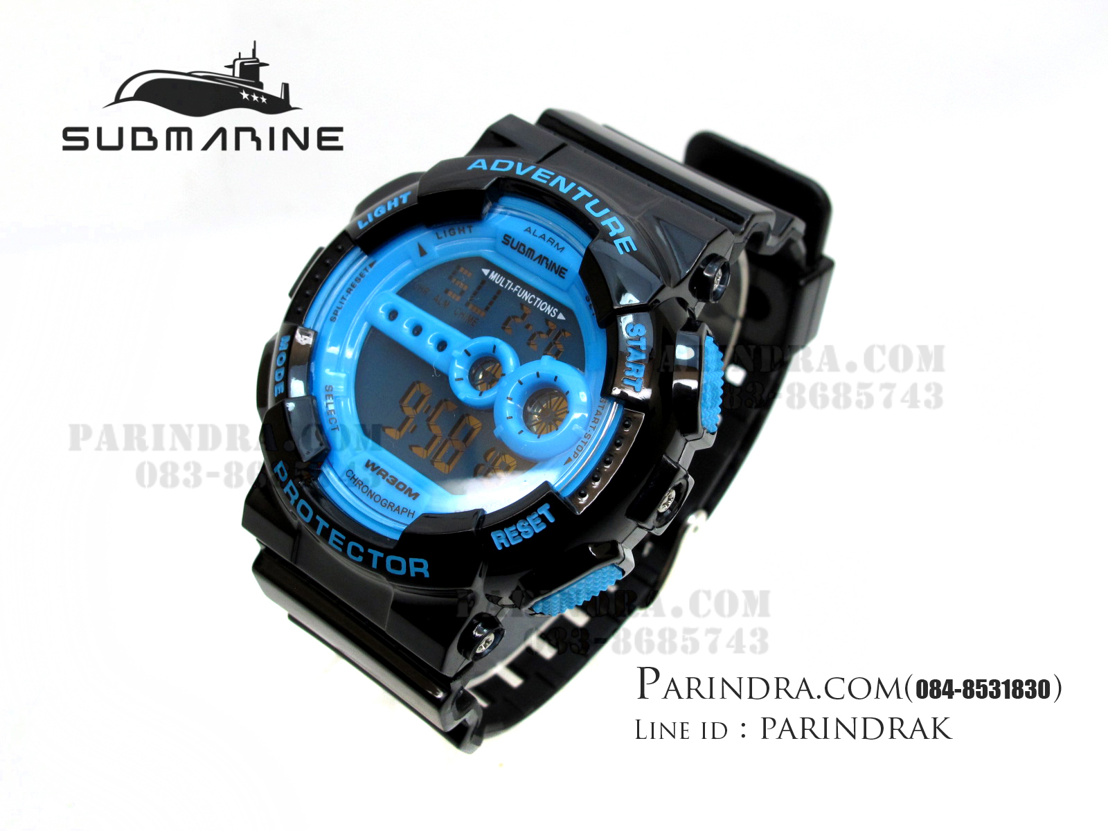 นาฬิกา US submarine รุ่น TP1282M สีดำ-หน้าปัดฟ้า พื้นหลังฟ้า