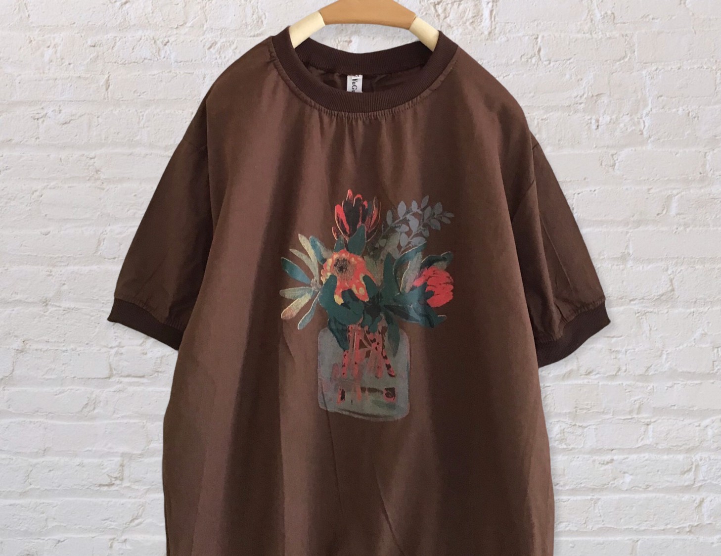 เสื้อผ้าลินินผสมฝ้ายสกรีนลาย