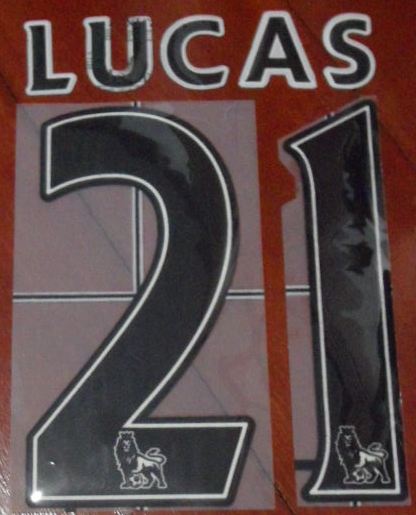 ชุดชื่อและเบอร์ติดเสื้อฟุตบอล #21 ลูคัส สโมสรลิเวอร์พูล (ชุดเยือน EPL 2007/12) PLAYER SIZE ใหม่ / #21 LUCAS LIVERPOOL Football Club (Away EPL 2007/12) PLAYER SIZE Name and Number Set NEW