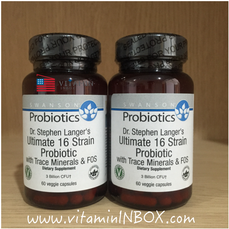 Swanson Probiotics 16 Strain Probiotic with FOS 60 Veg Caps